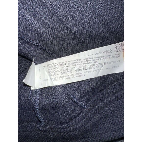 ZARA WOMAN  WOOL BLEND CROPPED COAT JACKET GOLD BUTTON Navy size Small - Picture 6 of 13